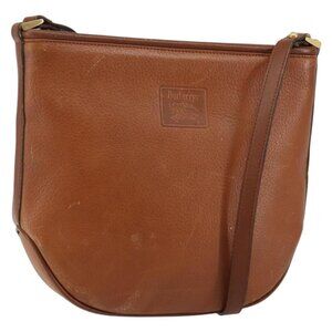 Authentic Burberrys Shoulder Bag Leather Brown Gold